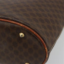 CELINE Macadam Canvas Tote Bag PVC Leather Brown Gold Auth ep14253-9