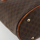 CELINE Macadam Canvas Tote Bag PVC Leather Brown Gold Auth ep14253-14