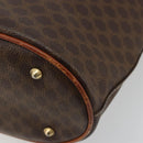CELINE Macadam Canvas Tote Bag PVC Leather Brown Gold Auth ep14253-15