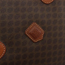 CELINE Macadam Canvas Tote Bag PVC Leather Brown Gold Auth ep14253-17