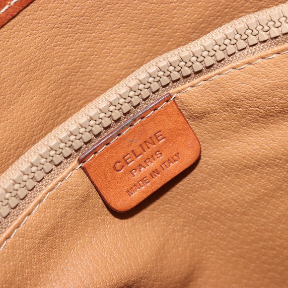 CELINE Macadam Canvas Tote Bag PVC Leather Brown Gold Auth ep14253