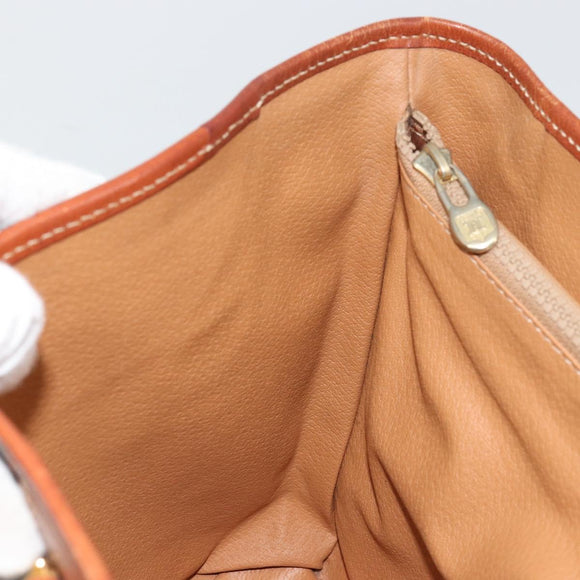 CELINE Macadam Canvas Tote Bag PVC Leather Brown Gold Auth ep14253