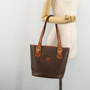 CELINE Macadam Canvas Tote Bag PVC Leather Brown Gold Auth ep14253-24