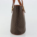 CELINE Macadam Canvas Tote Bag PVC Leather Brown Gold Auth ep14253-3