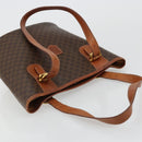 CELINE Macadam Canvas Tote Bag PVC Leather Brown Gold Auth ep14253-6
