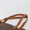 CELINE Macadam Canvas Tote Bag PVC Leather Brown Gold Auth ep14253-8