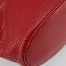 Christian Dior Tote Bag Leather Red Gold Auth ep14258-11