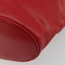 Christian Dior Tote Bag Leather Red Gold Auth ep14258-12