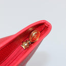 Christian Dior Tote Bag Leather Red Gold Auth ep14258-15