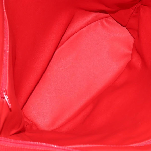 Christian Dior Tote Bag Leather Red Gold Auth ep14258