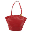 Christian Dior Tote Bag Leather Red Gold Auth ep14258-2