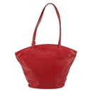 Christian Dior Tote Bag Leather Red Gold Auth ep14258-3