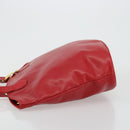 Christian Dior Tote Bag Leather Red Gold Auth ep14258-5