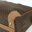 CELINE Macadam Canvas Boston Bag PVC Leather Brown Gold Auth ep14259-9