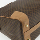 CELINE Macadam Canvas Boston Bag PVC Leather Brown Gold Auth ep14259A-16