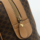 CELINE Macadam Canvas Boston Bag PVC Leather Brown Gold Auth ep14259A-17