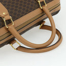 CELINE Macadam Canvas Boston Bag PVC Leather Brown Gold Auth ep14259A-7