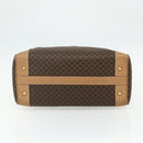 CELINE Macadam Canvas Boston Bag PVC Leather Brown Gold Auth ep14259-5