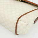 CELINE Macadam Canvas Shoulder Bag PVC Leather White Gold Auth ep14261-9