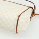 CELINE Macadam Canvas Shoulder Bag PVC Leather White Gold Auth ep14261-15