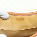 CELINE Macadam Canvas Shoulder Bag PVC Leather White Gold Auth ep14261-11