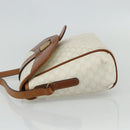 CELINE Macadam Canvas Shoulder Bag PVC Leather White Gold Auth ep14261-3