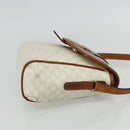 CELINE Macadam Canvas Shoulder Bag PVC Leather White Gold Auth ep14261-4