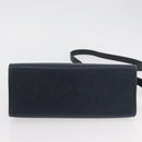 Christian Dior Hand Bag Leather 2way Navy Gold Auth ep14265-5