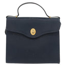 Christian Dior Hand Bag Leather 2way Navy Gold Auth ep14265-13
