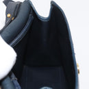 Christian Dior Hand Bag Leather 2way Navy Gold Auth ep14265-21