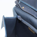 Christian Dior Hand Bag Leather 2way Navy Gold Auth ep14265-23