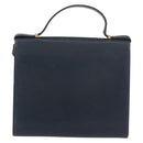 Christian Dior Hand Bag Leather 2way Navy Gold Auth ep14265-2