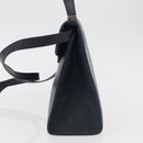 Christian Dior Hand Bag Leather 2way Navy Gold Auth ep14265-3