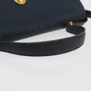 Christian Dior Hand Bag Leather 2way Navy Gold Auth ep14265-7