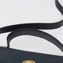 Christian Dior Hand Bag Leather 2way Navy Gold Auth ep14265-14
