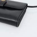 GUCCI Shoulder Bag Leather Black Gold Auth ep14267A-12