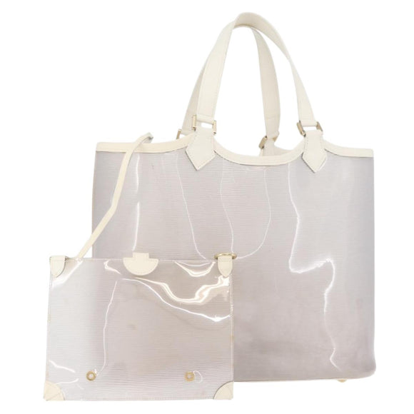 LOUIS VUITTON Epi Plage Lagoon Bay Tote Bag White Clear M92151 LV Auth ep14269