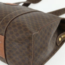 CELINE Macadam Canvas Tote Bag PVC Leather Brown Gold Auth ep14273A-10