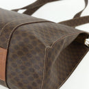 CELINE Macadam Canvas Tote Bag PVC Leather Brown Gold Auth ep14273A-12