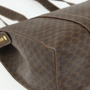 CELINE Macadam Canvas Tote Bag PVC Leather Brown Gold Auth ep14273A-13