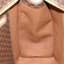 CELINE Macadam Canvas Tote Bag PVC Leather Brown Gold Auth ep14273A-17