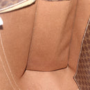 CELINE Macadam Canvas Tote Bag PVC Leather Brown Gold Auth ep14273A-18