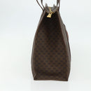 CELINE Macadam Canvas Tote Bag PVC Leather Brown Gold Auth ep14273A-4
