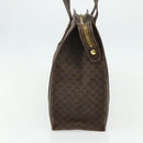 CELINE Macadam Canvas Tote Bag PVC Leather Brown Gold Auth ep14273A-5