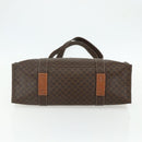CELINE Macadam Canvas Tote Bag PVC Leather Brown Gold Auth ep14273A-9