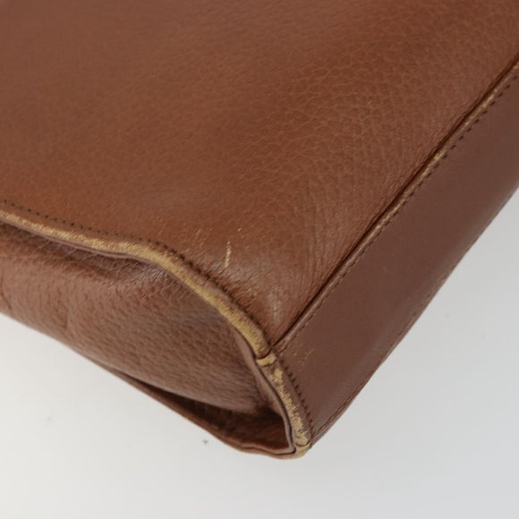 Burberrys Shoulder Bag Leather Brown Gold Auth ep14277