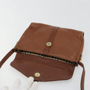 Burberrys Shoulder Bag Leather Brown Gold Auth ep14277-11