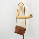 Burberrys Shoulder Bag Leather Brown Gold Auth ep14277-21