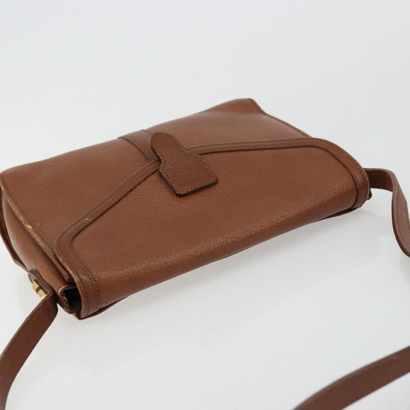 Burberrys Shoulder Bag Leather Brown Gold Auth ep14277