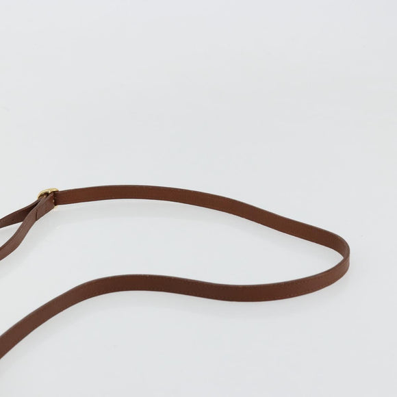 Burberrys Shoulder Bag Leather Brown Gold Auth ep14277